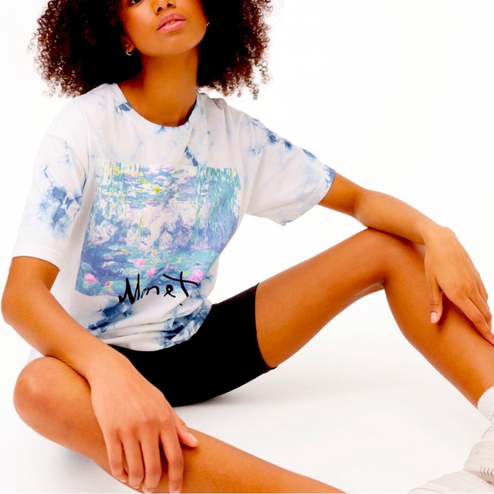 Monet Water Lilies Tie Dye Tee Shirt Women Size M